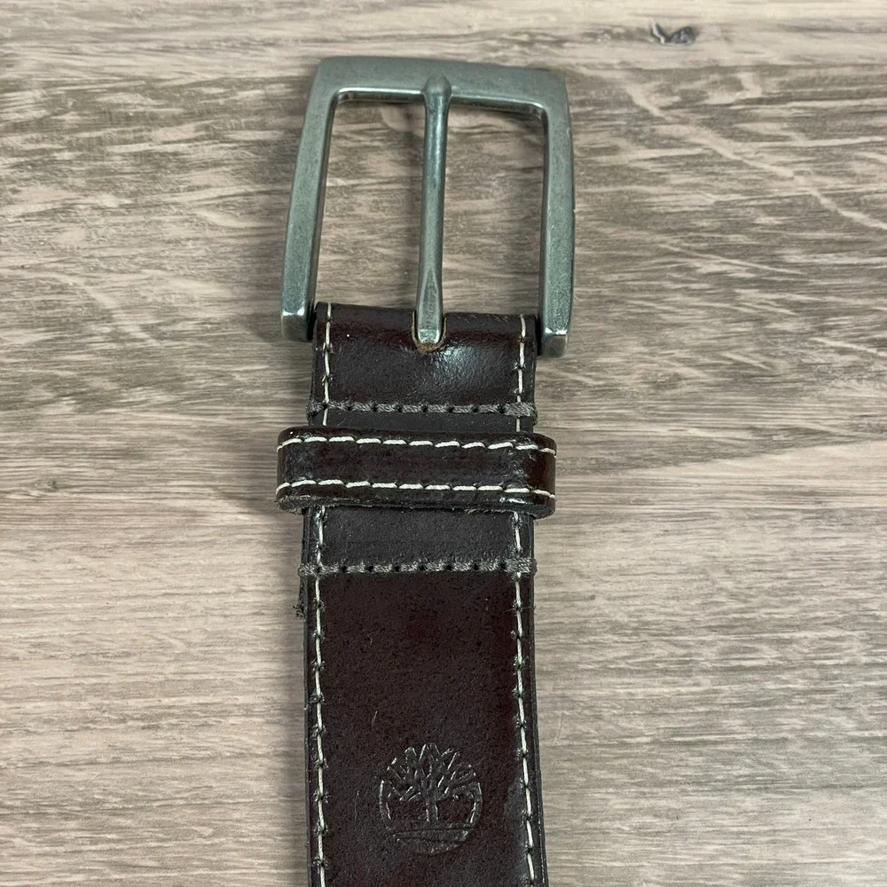 Timberland Mens Brown Leather Belt Size 42